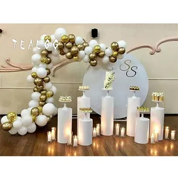 

90pcs White Wedding Anniversary Balloon Decoration Supplies Mall Grand Event decorations Gold Metal Chrome Balloons Garland Arch