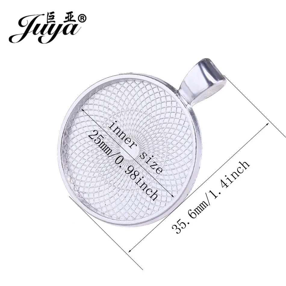 JUYA – Base de Cabochon pendentif pour fabrication de bijoux, taille intérieure de 25mm, artisanat plaqué, réglage, collier, résultats de bijoux, accessoire, 10 pièces