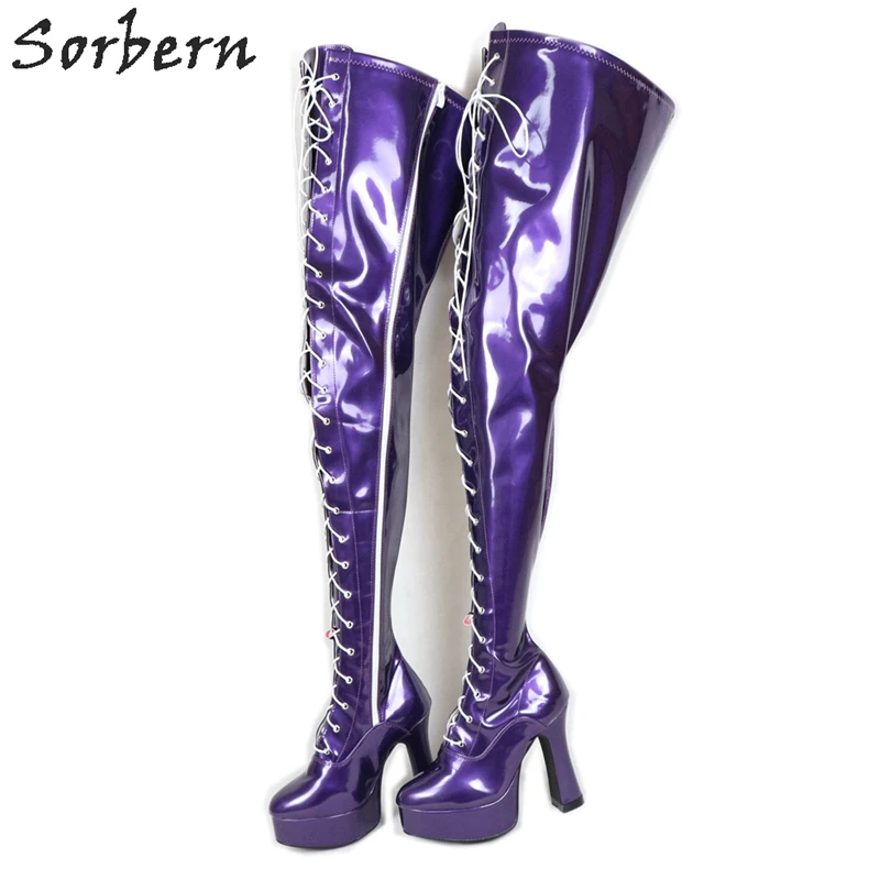 Sorbern Custom Slim Fit Crotch Thigh High Boots For Crossdresser