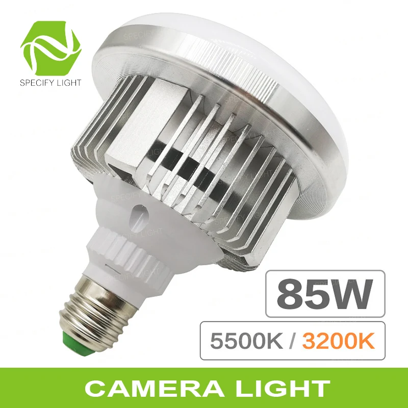 

85W Photo Studio Light Photography LED Lamp Light Bulb 72 Beads 5500K 3200K E27 Photographic Lighting Filling
