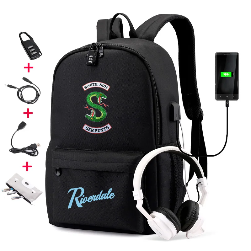 IMIDO Riverdale стильные рюкзаки для школьников школьная сумка Usb зарядка вместительный