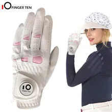Мягкие кожаные женские перчатки для гольфа белого и розового цвета с шариковым маркером для левой и правой руки, размеры s, m, l, xl