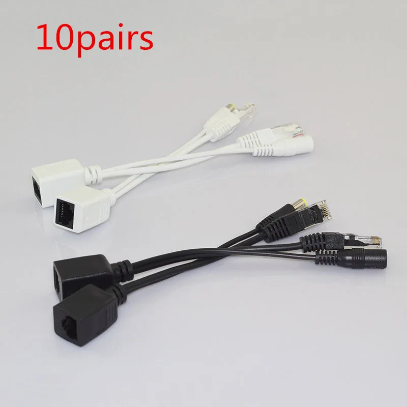 10 пар 12 в кабель адаптер POE Rj45 POE сплиттер инжектор комплект питания разделитель жил кабеля Combiner Cctv аксессуары K13