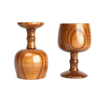 

Eco-friendly Solid Wood Wine Glass Simple Wine Set Wooden Goblet Glasses European Wooden Small Wine Glasses AA