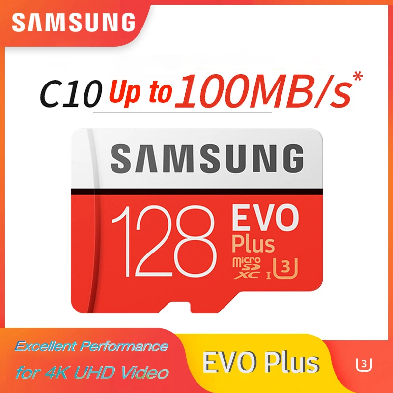 SAMSUNG EVO Plus 32 Гб 64 U1 карта памяти 128 ГБ 256 516 micro sd U3 Class10 MicroSD для смартфона TabletPC 100%