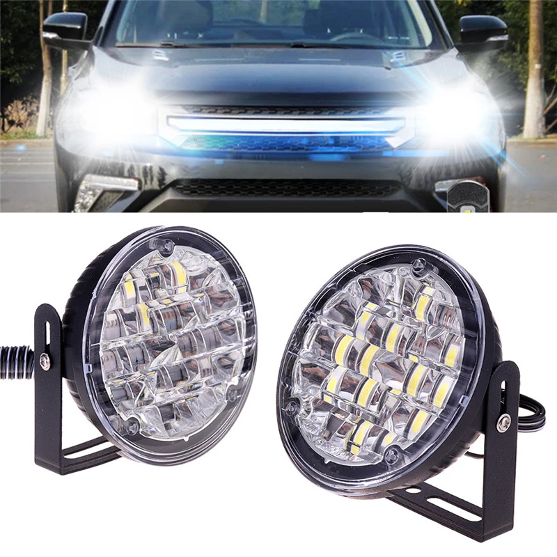 2pcs 90mm 12V COB LED Car Auto Round DRL Daytime Running Fog Light White Lights 2pcs 90mm 12V COB LED Car Auto Round DRL Daytime Running Fog Light White Lights