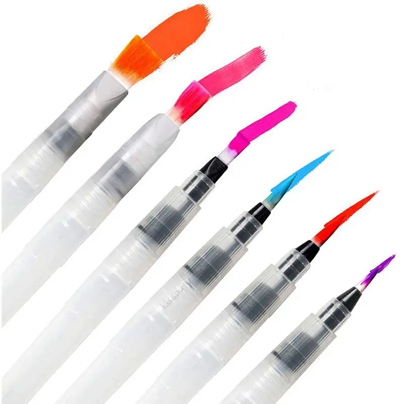 Wasserfarben-Pinselstift-Set, nachfüllbare weiche Aquarell-Farbstifte, Aquarellpinsel, Öl, Acryl, Malerei, Kalligraphie, Kunstbedarf – Detail 1