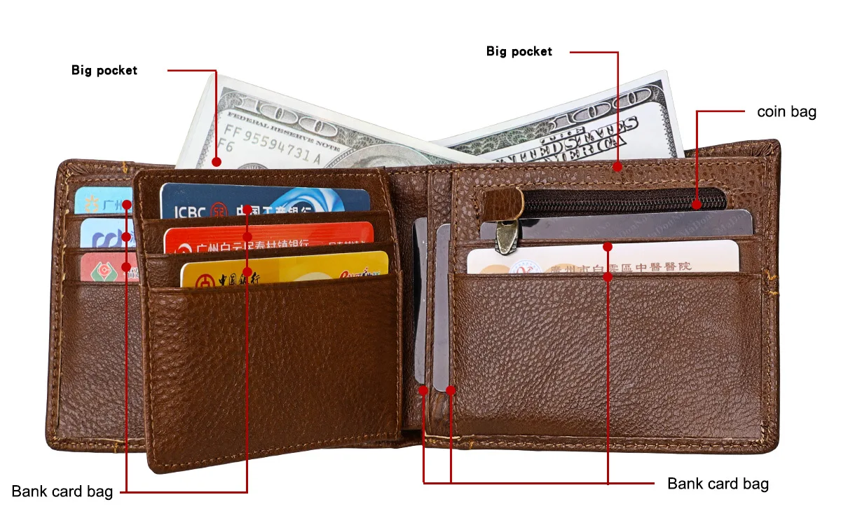 Мужской кошелек из натуральной коровьей кожи, блокировка RFID, мини кошелек с карманом, мужские держатели для кредитных карт, маленькие кошельки для монет на молнии, черный цвет