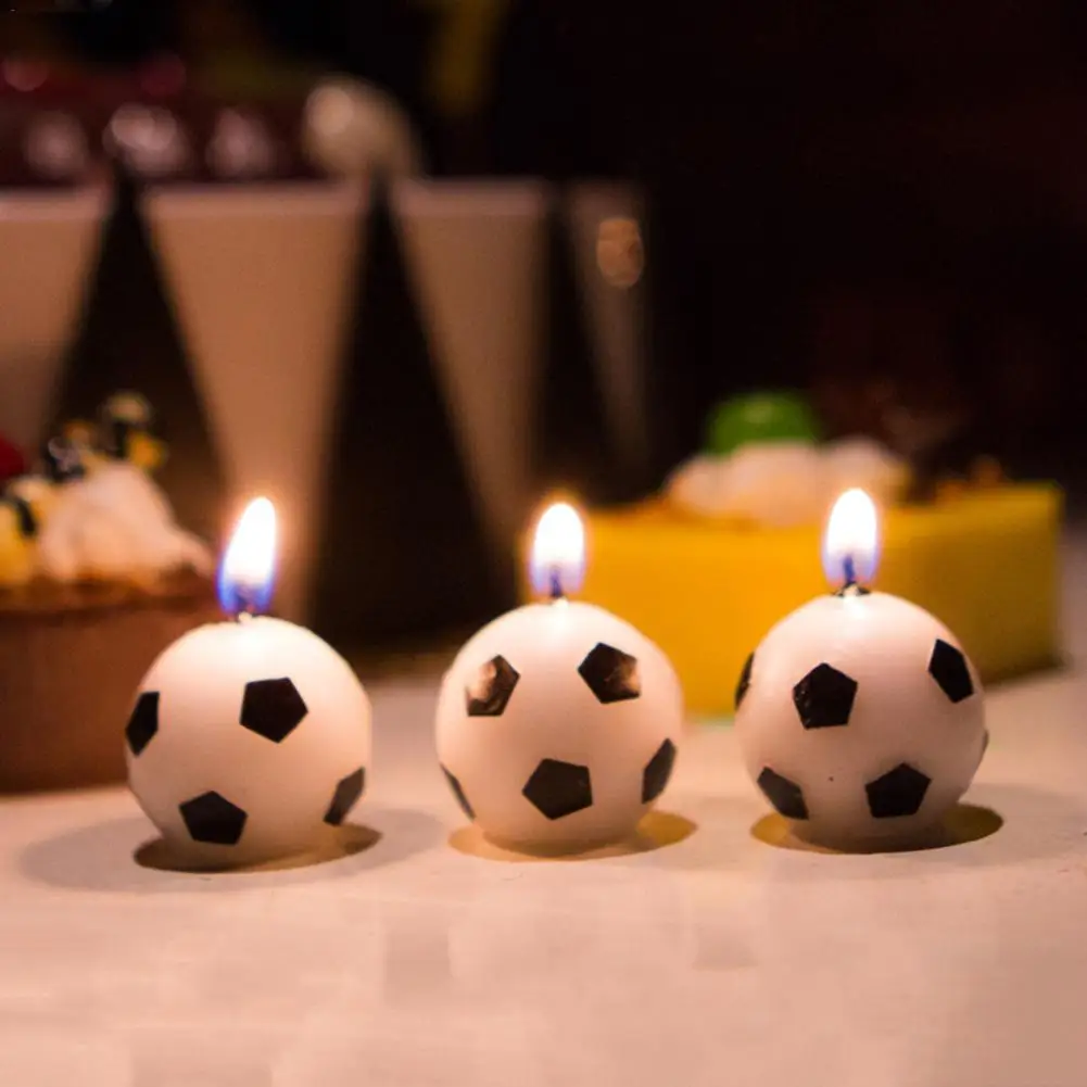 6 шт., футбольная Свеча, футбольный мяч, Футбольная форма, с днем рождения, Свеча для украшения торта, принадлежности, свеча, футбольная Свеча для дня рождения