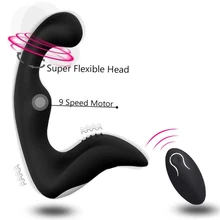 Masseur de Prostate avec télécommande, 9 vitesses, sangle de chargement USB pour hommes et femmes, jouets sexuels pour hommes et femmes, produits avec bouchons
