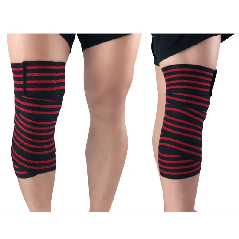 180 см компрессионный бандаж на колено приседания Тяжелая Атлетика Пауэрлифтинг тренировка для спортзала для мужчин и женщин 70 дюймов поддержка колена - Цвет: Red