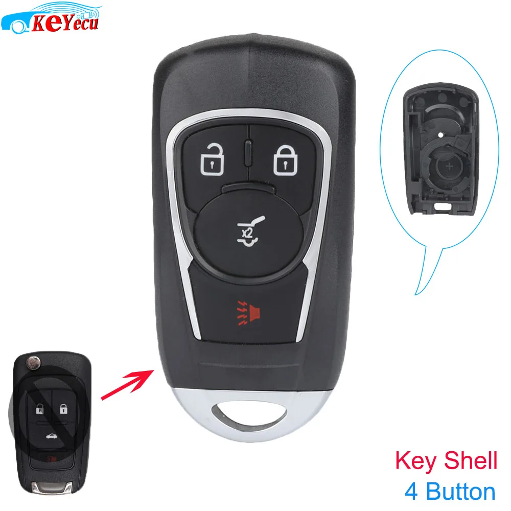 

KEYECU Modified Smart Remote Key Shell 4 Button FOB for Chevrolet Equinox Camaro Volt and Buick OHT01060512