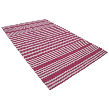 

180x275 Cm Pink Handmade Dhurrie Rug-6x9 Ft