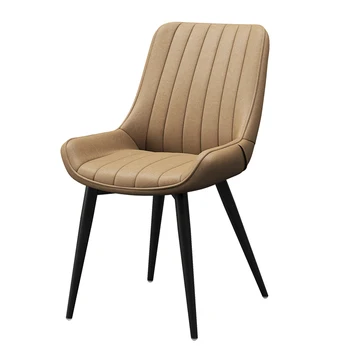 

Nordic casual designer office chair light luxury wrought iron simple modern soft sofa dining back chair