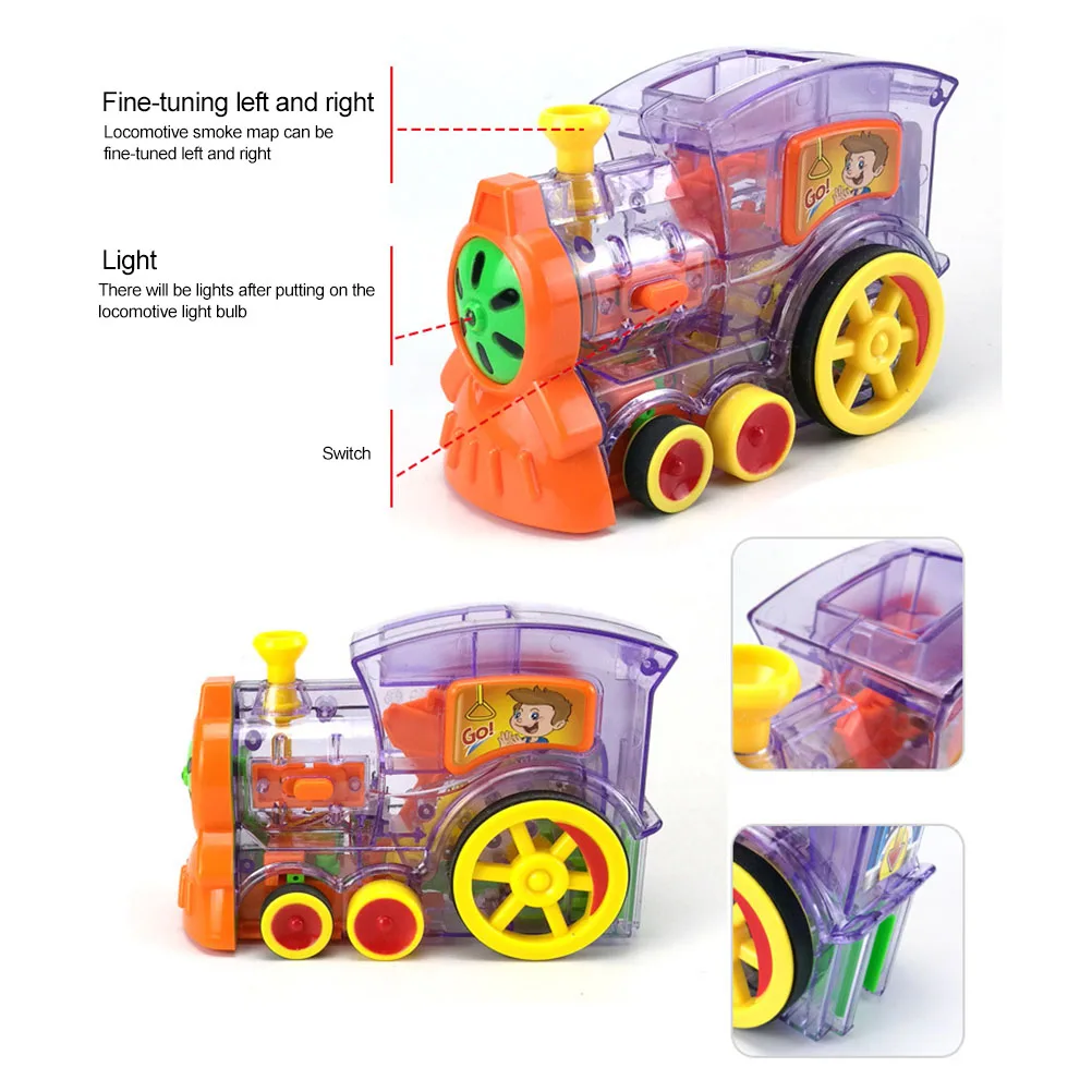 Поставьте домино игровой набор, автоматическое размещение домино поезд автомобиль с светильник, Обучающие строительные блоки DIY игрушка подарок#40