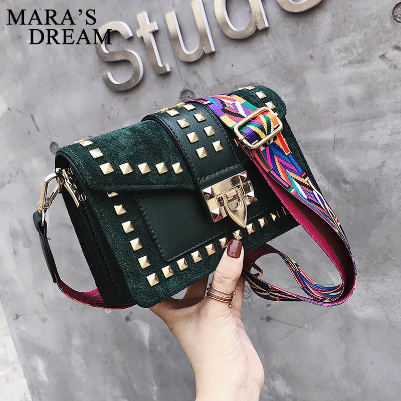 Mara's Dream новая женская сумка Tide Wild Slung на одно плечо с заклепками модная индивидуальная маленькая квадратная сумка