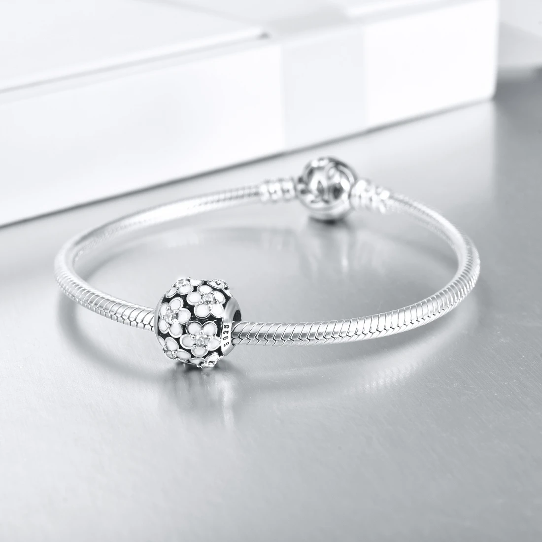 DARALAN, 925 пробы, серебряный шарм, белая эмаль, сделай сам, тонкие бусины, бусины для ювелирных изделий, сделай сам, подходят для оригинала Pandora, браслет, ожерелье