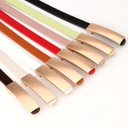 2021 New Fashion Leather Belts for Women Alloy Matte Simple Versatile Smooth Buckle Waistband Belt Jeans Dress Accessories Belt