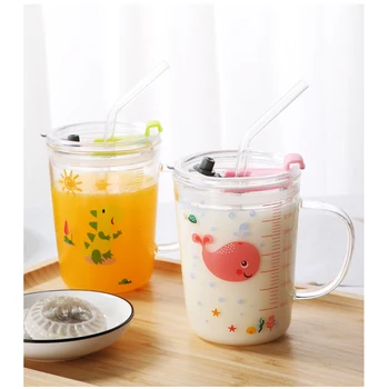 

Portable Juice Breakfast Cup Transparent Cup 350ml Milk Tumbler Drink Mug Bottle