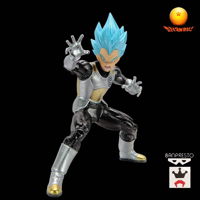 Японского аниме Dragon Ball Blue Hair Vegeta IV 18 см ручная роспись Металл Окраска игрушки Фигурки подарок на Рождество, день рождения