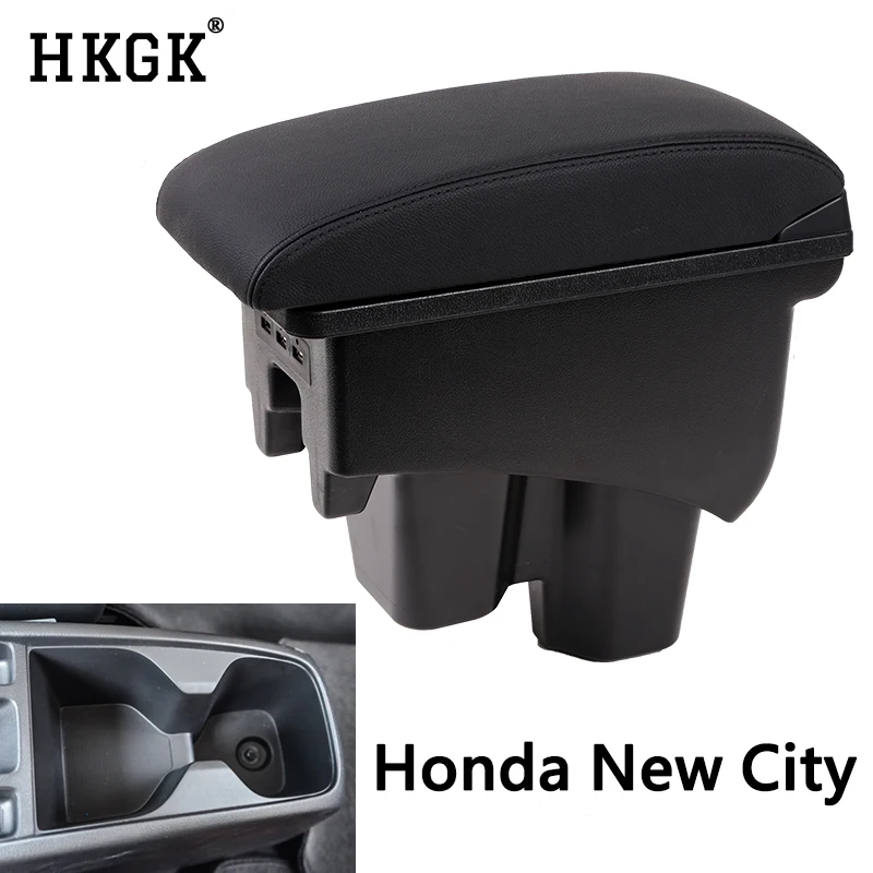 

For Honda New City Car Center Centre Console Storage box Armrest box USB Charging ashtray modification accessories