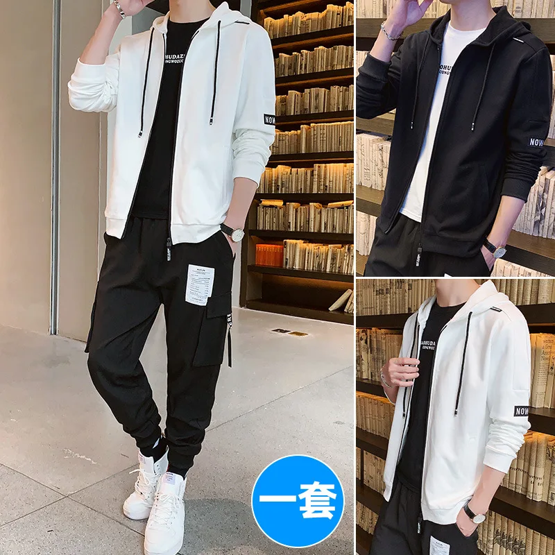 

Men's Hoodie Autumn 2019 New Style Clothes Korean-style Trend Versatile Students Leisure Suit Cargo Trousers Men's Wear