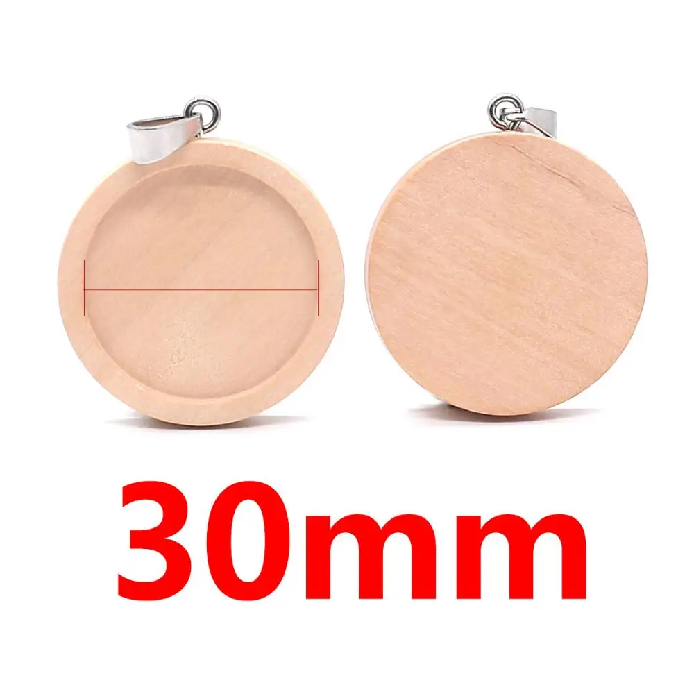 fit 30mm 10 шт./лот 25 мм внутренний размер Дерево и нержавеющая сталь крючок Классический Простой стиль кабошон основа Установка Подвески для изготовления ювелирных изделий - Цвет: fit 30mm
