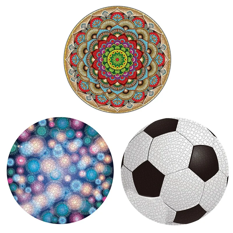 

1000 Pcs/Set Round Geometric Photo Puzzle Adult Kids DIY Educational Reduce Stress Toy Jigsaw Puzzle Paper
