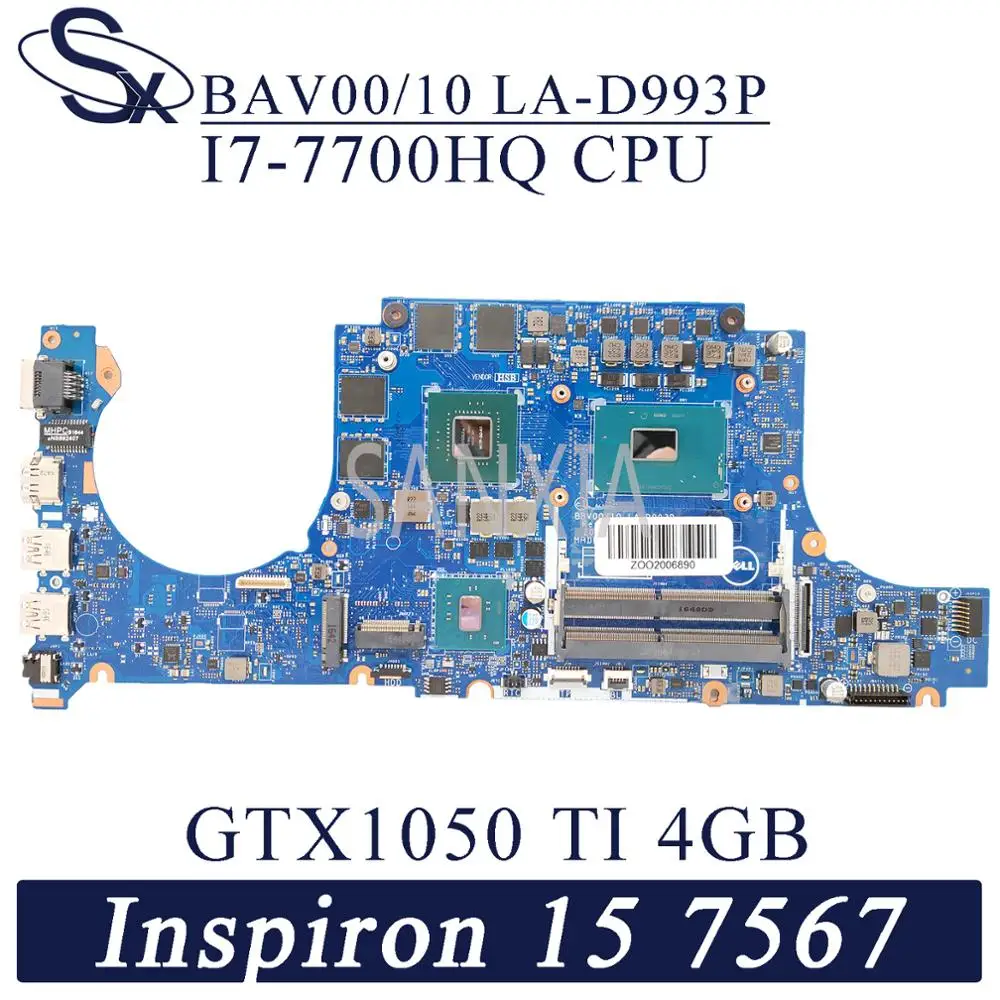 KEFU BAV00/10 LA-D993P материнская плата для ноутбука Dell Inspiron 15 игровая 7567 мастер