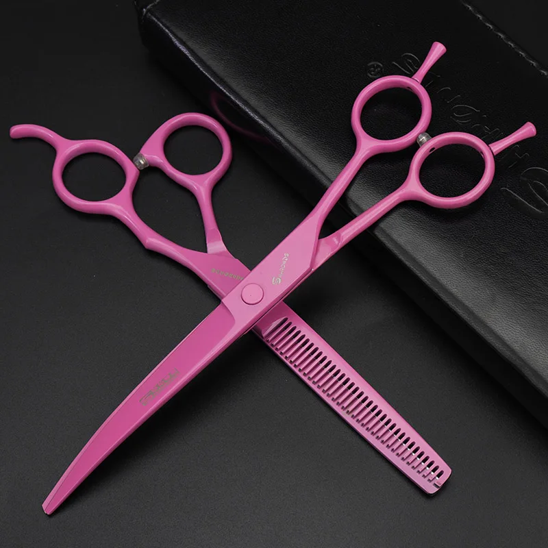 7inch down thin20-25 7 дюймов ножницы для стрижки собак домашних животных парикмахерские инструменты для создания объема истончение животных Машинка для стрижки волос - Цвет: 7inch down thin20-25