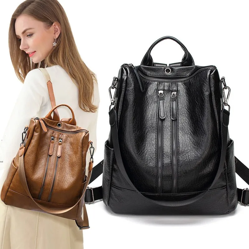 Модный женский рюкзак из искусственной кожи с защитой от кражи уникальная