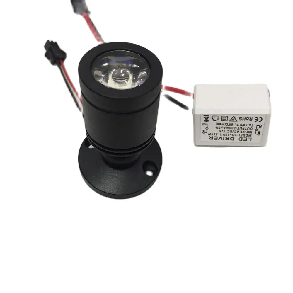 

20Pcs Cabinet Light , 25Mm Black Lamp LED 3W 3000K Wall Mounted DC12V AC240V For Bedrooms Living Room Indoor Lo