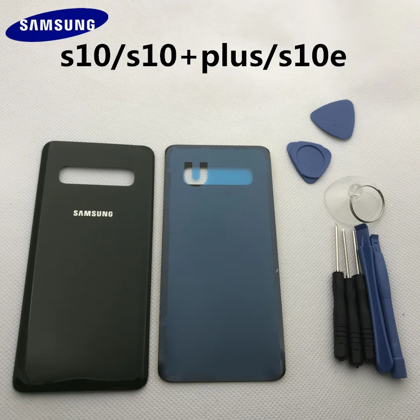 Новая Оригинальная Задняя крышка батареи для samsung Galaxy S10e G973 S10 plus G970 G975 Задняя стеклянная крышка корпуса с логотипом+ наклейка+ Инструменты