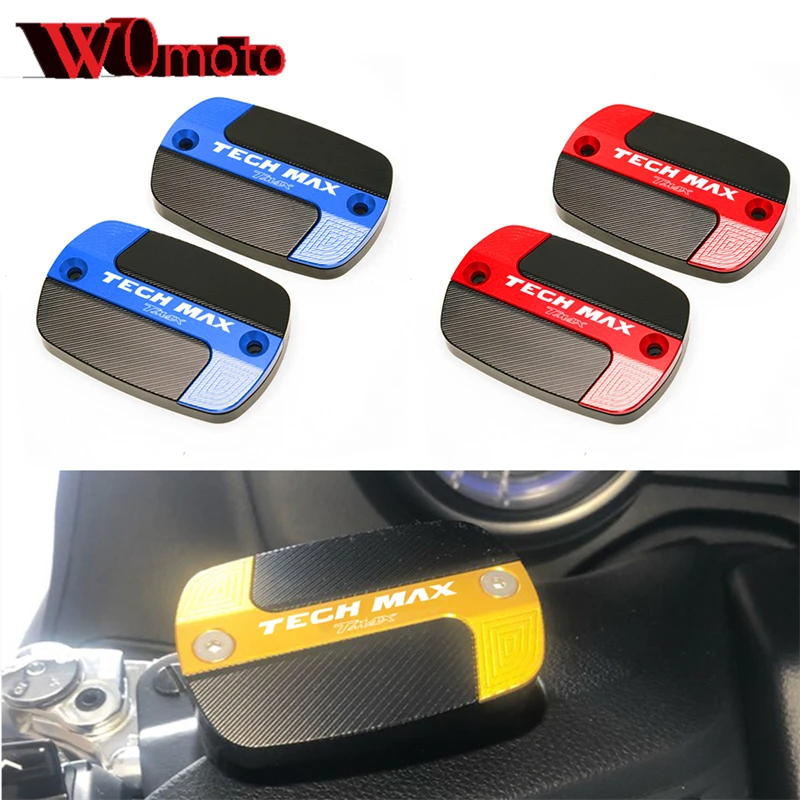 

With Logo "Tech Max tmax " Motorcycle CNC Front Brake Fluid Reservoir Tank Cap Cover For YAMAHA T-Max 560 530 TMAX 530 560 2019