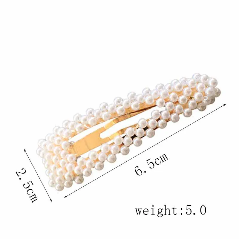 6.5 Water clip gold Модная жемчужная заколка для женщин, элегантная Серебряная заколка для волос, заколки для волос, квадратные Цветочные заколки для волос, аксессуары для укладки A40 - Окраска металла: 6.5 Water clip gold