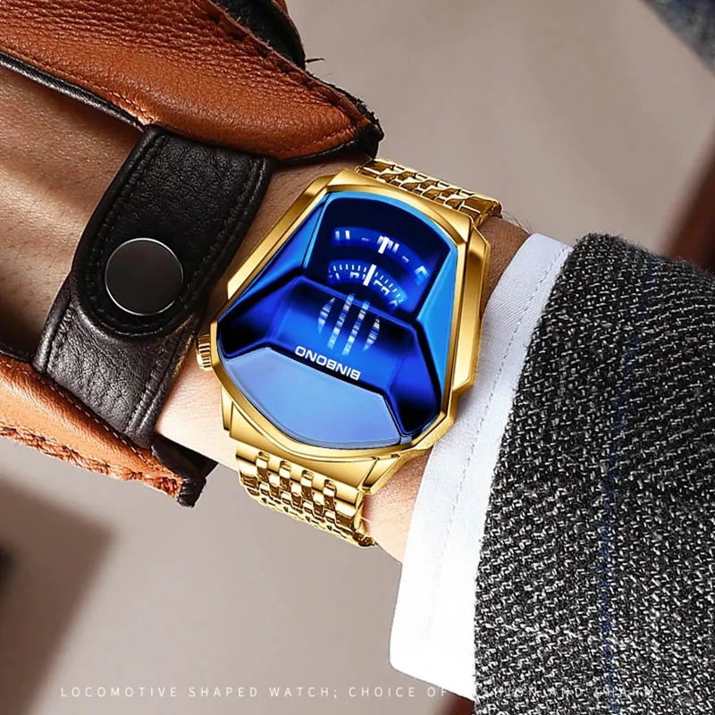 BINBOND Top Brand Luxury Military Quartz Man Watch Gold Wrist Watches Man Clock Casual Chronograph Sport Waterproof Wristwatch