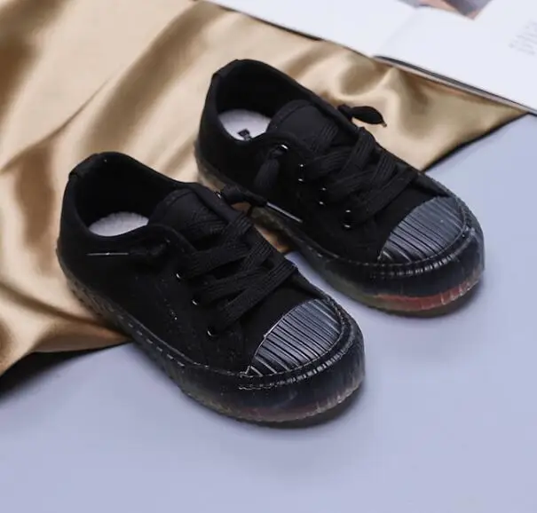 Конфеты Цвета детская обувь, женские кроссовки Размеры 25-36 Демисезонный обувь для детей парусиновые туфли для мальчиков, зеленый, черный, белый, оранжевый - Цвет: Black