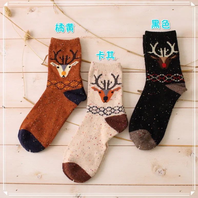 3 пары/партия, женские теплые носки новые зимние хлопковые носки с забавными рисунками животных для девочек, подарок на Рождество