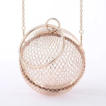

Summer New Metal Mesh Female Bag Fashion Casual Shoulder Diagonal Bag 2020 Clutch Bag Hollow Ball Bag Women Purse and Handbags
