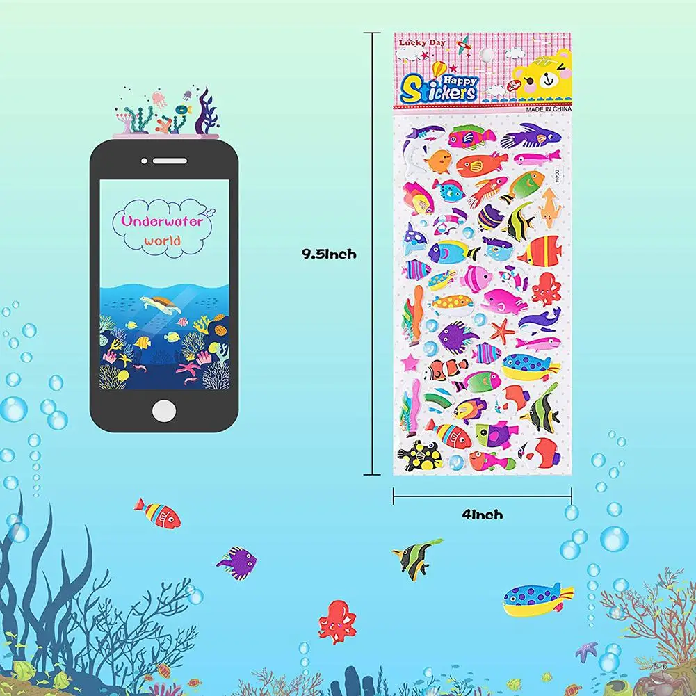 20PCS Children's Stickers 3D Puzzle Waterproof Stickers Cute Cartoon Stickers Handmade Children Toy For Kids Play