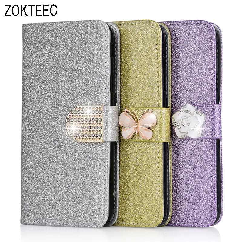 Luxury Fashion Bling Diamond Glitter For ZTE Blade A7 L8 A3 A5 2019 Case Cover Nubia Z17 mini miniS Leather mobile phone | Мобильные