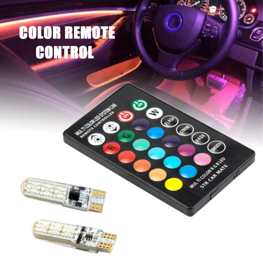 W5W светодиодный T10 Canbus светодиодный автомобильный светильник s RGB T10 RGB светодиодный s пульт дистанционного управления авто лампы Светильник лампы для автомобиля ампулы светодиодный Voiture ford