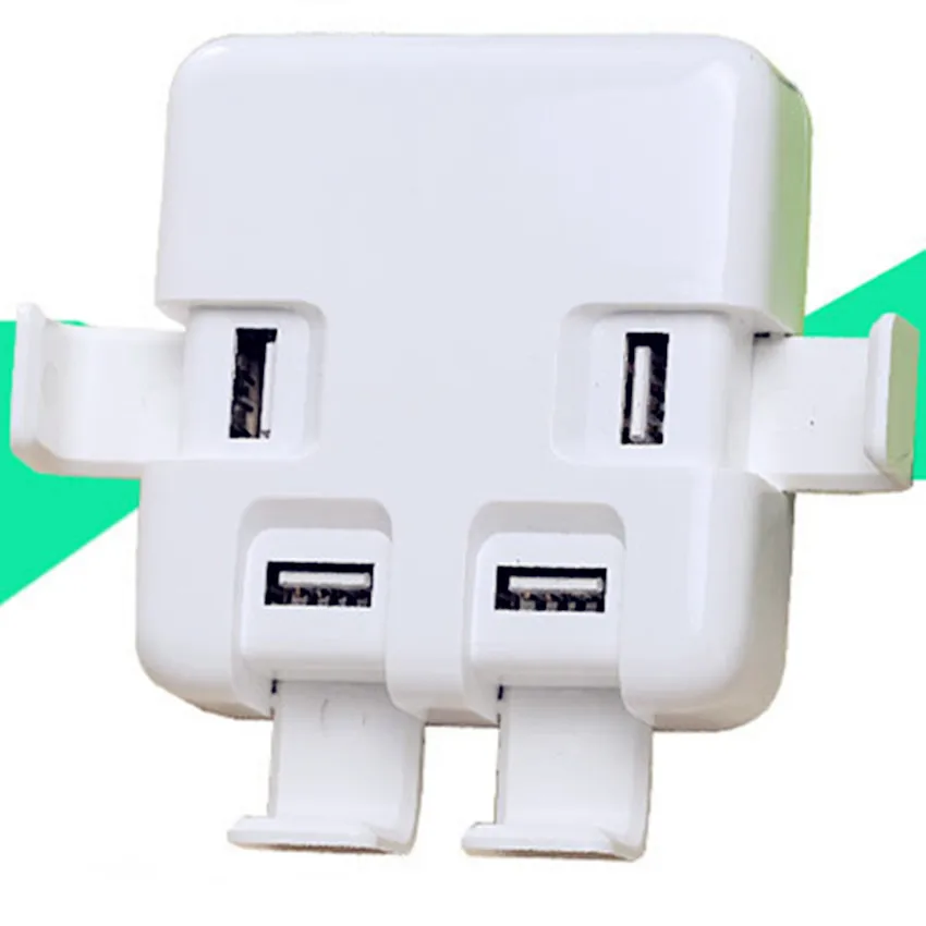 Кронштейн мульти 4 порта док-станция для зарядки с USB универсальный смартфон Deaktop настенное зарядное устройство для дома США ЕС Великобритания вилка Быстрая зарядка - Цвет: white UK