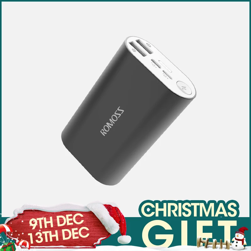 Buy ROMOSS ACE A10 10000mAh Power Bank Dual USB Outputs Aluminum Alloy External Battery Pack For iPhone 7 7plus Tablets Smartphone