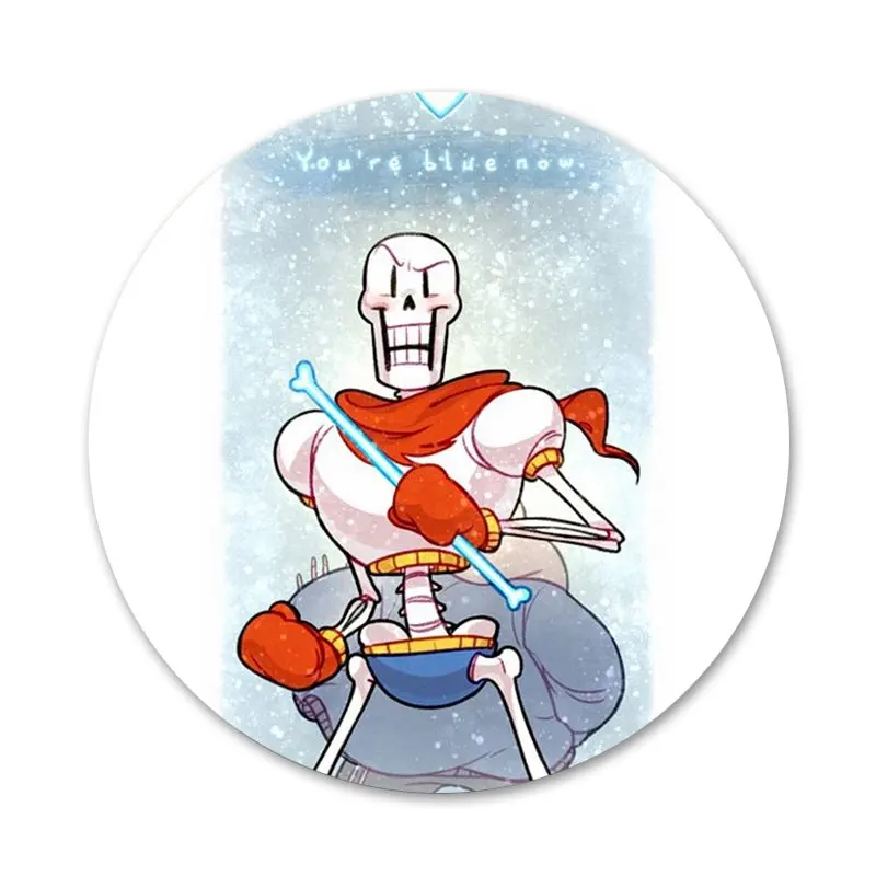 58mm Anime Undertale Sans Cosplay Badges Papyrus Brooch Clothing Icon  Collection Breastpin for Backpacks Clothes