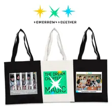 Kpop TXT Холщовая Сумка на плечо с принтом, сумка K-pop Tomorrow X Tomorrow, сумка для хранения на молнии, сумка для покупок, Эко сумка, коллекция вееров, подарок