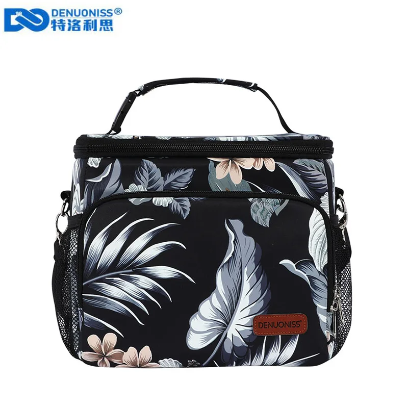 DENUONISS Folding Printing Cooler Bag Waterproof Insulated Ice Thermal Bag For Steak Picnic Bag Ice Pack 1roll laser printing sticker blank barcode paper label circular waterproof oil resistant sticker for thermal transfer printer