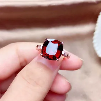 Fashion Rose Gold Square Rings Inlay Red Garnet AAA Cut Zircon Classic Vintage Jewelry For Women Wedding Party Anniversary Gift 1