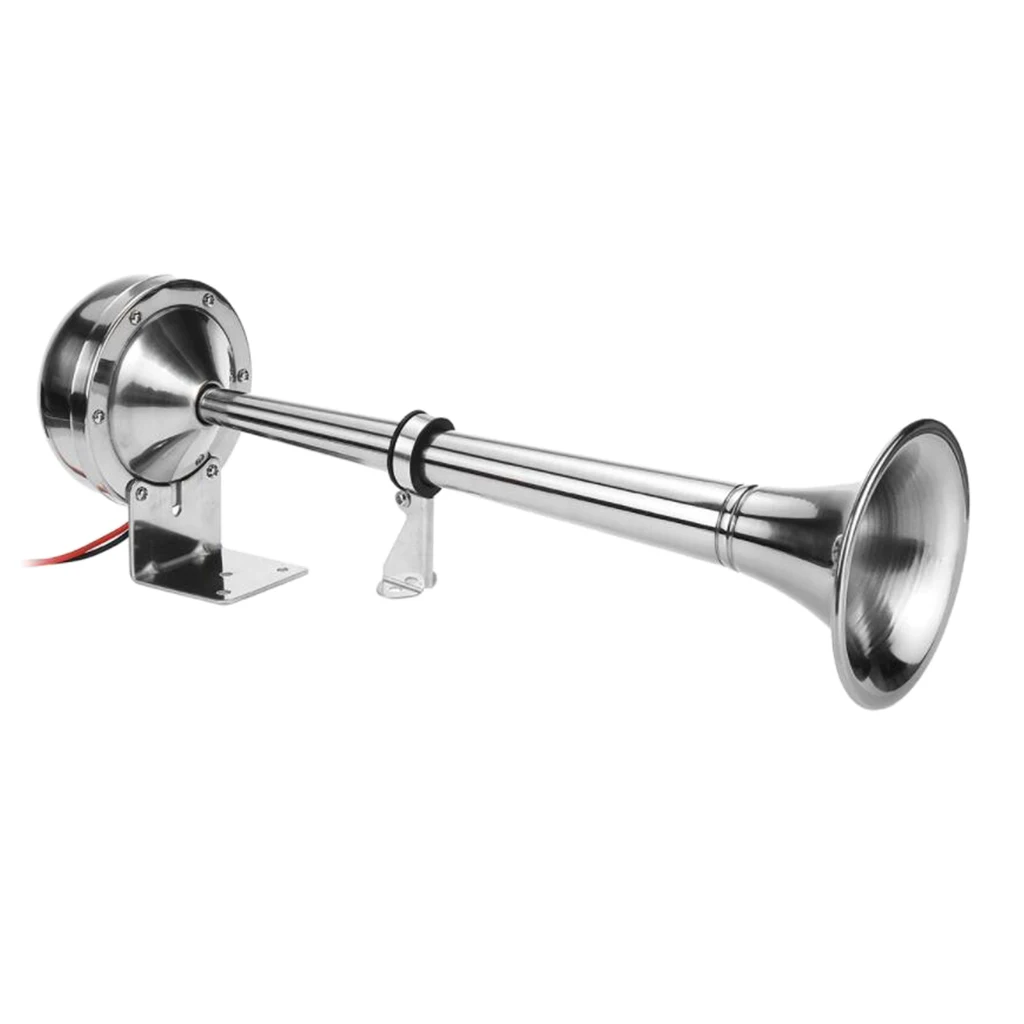 Single Air Trumpet Electric Air Horn 105db 12V 24V Horns Compressor For Car Lorry Train Boat Marine RV Trailer SUV Truck