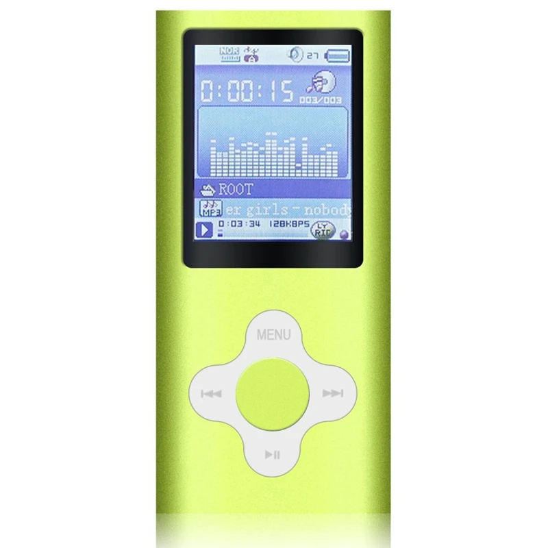 Green Стильный Mp3/Mp4 плеер с 16 Гб Micro-Sd карты, поддержка просмотра фото, мини Usb порт 1,8 ЖК-дисплей, Цифровой музыкальный плеер, медиаплеер, МП - Цвет: Green